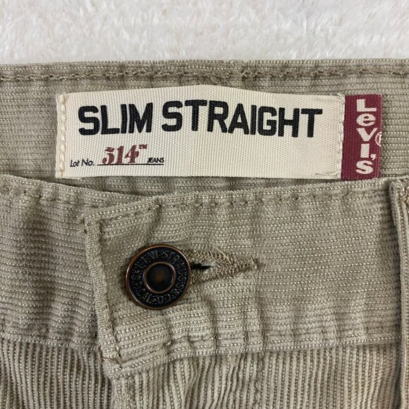 Levi's 514 Men's Slim Straight Beige Corduroy Shorts 30x32 - Picture 3 of 9